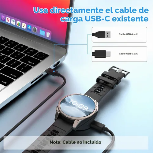 Vista 4 de Cargador de reloj compatible con Garmin Watch, base de carga tipo C