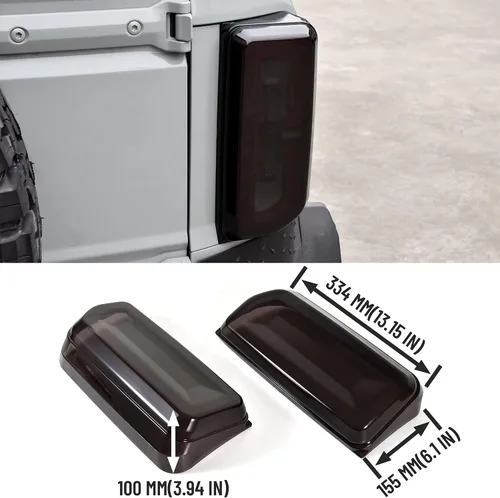 Vista 6 de Cubiertas de luz trasera para Bronco 2021+, cubiertas de luz trasera ahumadas para Ford Bronco 2/4 puertas 2021-2023