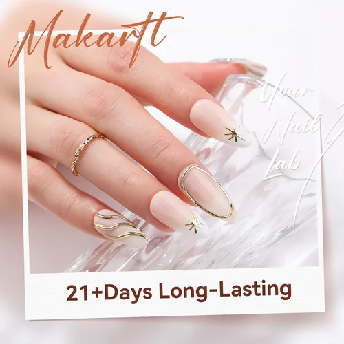 Vista 5 de Makartt Juego de Esmalte de Uñas en Gel Cromado: Esmalte de Uñas en Gel Metálico, Pintura Metálica 3D en Plata y Oro para Arte en Uñas, Secado