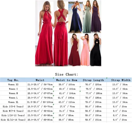 Vista 7 de IWEMEK Mommy and Me - Vestidos a juego para mamá e hija, trajes a juego para mujeres y niñas, convertibles, vestido de boda de múltiples vías