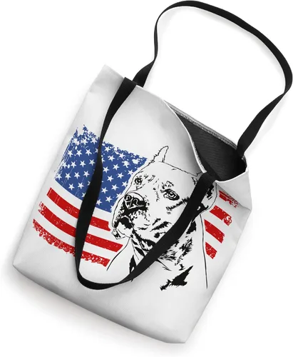 Vista 2 de Proud Dogo Argentino Bandera Americana Patriótica Perro Tote Bag