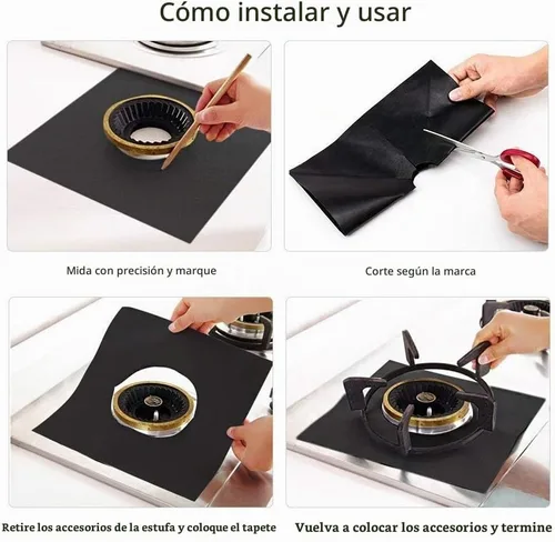 Vista 8 de Forlivese Cubiertas reutilizables para quemadores de estufa de gas, paquete