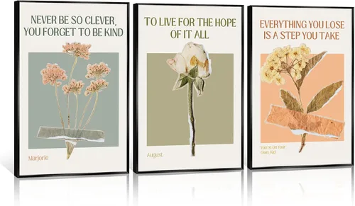 Vista 9 de Prinajssiad Póster de agosto de 3 piezas, 12 x 16 pulgadas, canción musical Swiift con citas líricas, lienzo para pared, impresión floral vintage