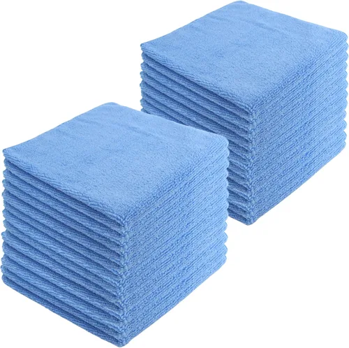 Vista 23 de Toallas de limpieza de microfibra, paquete de 12, 16 x 16 pulgadas, multiusos, más suaves, altamente absorbentes, sin pelusas, reutilizables Negro