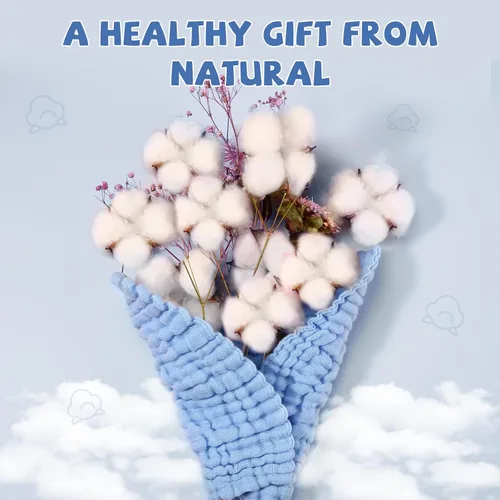 Vista 2 de MUKIN Toallitas para bebé, paños suaves para recién nacidos, toallitas de baño absorbentes, paños o toallas para eructos, lista de regalos de bebé