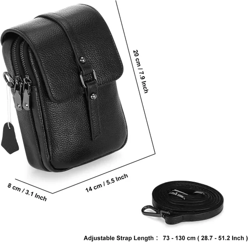Vista 2 de XEYOU Cartera pequeña para mujer de cuero genuino ligero cruzado