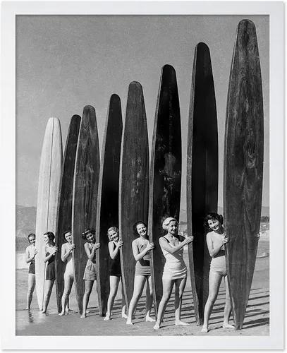 Vista 34 de Poster Master Póster clásico costero, impresión acuática vintage, regalo para artistas, amigos, atrapa las olas, surfistas en el mar, playa, costa