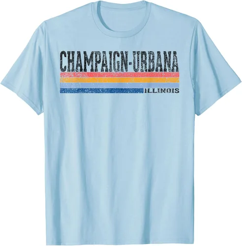 Vista 94 de clásico 1980s estilo champaign-urbana Illinois T Shirt, hombre 2XL, Blanco