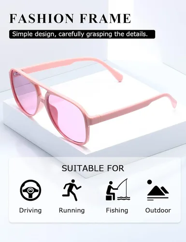 Vista 4 de TIANYESY Gafas de sol clásicas vintage estilo aviador para mujeres y hombres, montura grande retro de los años 70