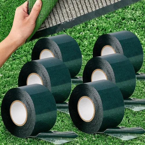 Vista 10 de Gersoniel 2 rollos de cinta de césped de doble cara de 2 pulgadas x 16.5 pies para alfombra de césped artificial, cinta de césped artificial