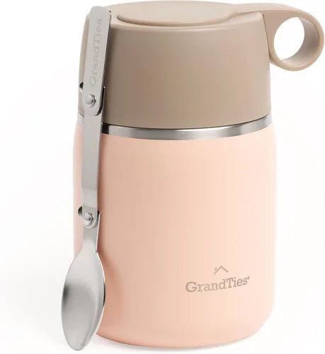 Vista 6 de GRANDTIES Tarro de comida aislado, recipiente térmico de acero inoxidable de boca ancha de 20 onzas sin BPA para alimentos calientes, con asa