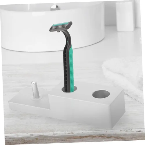 Vista 7 de Mipcase 2 unids herramienta para moldear la barba, soporte de pared recto de la maquinilla de afeitar soporte práctico del baño