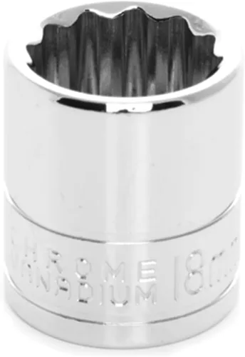 Vista 5 de Performance Tool W38812 Enchufe de 12 puntas, unidad de 3/8 de pulgada, 12 mm Chrome vanadium steel. Polished nickel chrome finish. Designed to