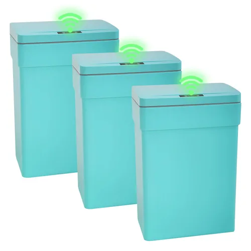 Vista 17 de PayLessHere Basurero de 13 galones / 50 L con tapa, cubo de basura de plástico para cocina, basurero automático sin tacto con sensor de movimiento