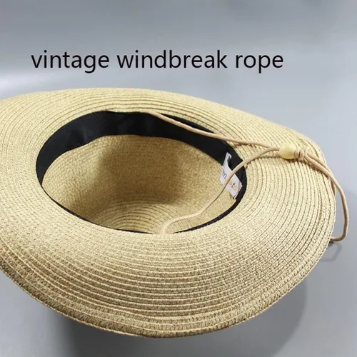 Vista 4 de CZDYUF - Sombrero de paja para hombre, ala ancha, plegable, gorra de hueso grande para hombre, talla grande, sombrero Fedora de 22.8in 23.6in Big