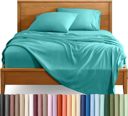 Vista 23 de Bare Home Juego de Sábanas Twin - Sábanas de Cama de Microfibra Ultra-Suave 1800 - Doble Cepillado - Bolsillos Profundos - Ajuste Fácil - Extra