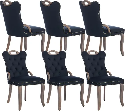 Vista 73 de Juego de 2 sillas de comedor de terciopelo beige, modernas sillas de cocina