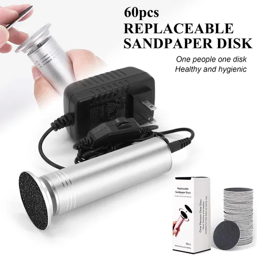 Vista 5 de Removedor de callos eléctrico mejorado para pies, 1200 rpm, velocidad ajustable, lima eléctrica profesional para pies, pedicura, lijadora de pies