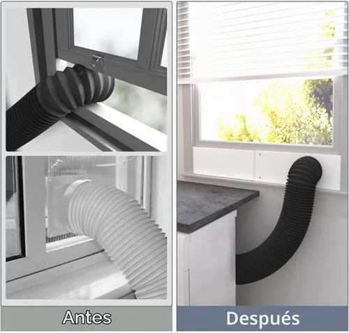 Vista 5 de Flamorrow Kit de ventana de ventilación para secadora, kit de ventilación de ventana para manguera de ventilación de secadora con 4 pulgadas