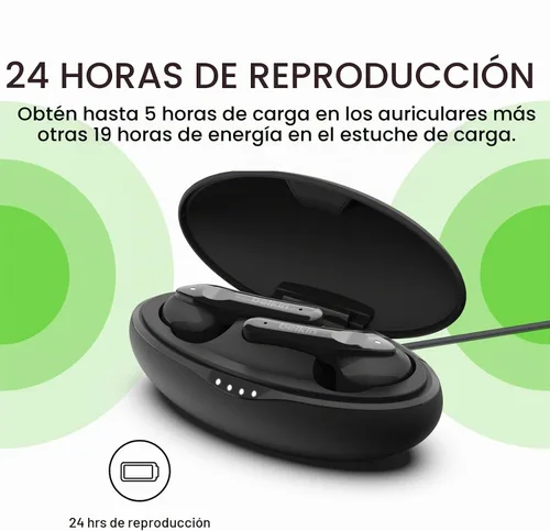 Vista 4 de [Usado] Belkin SOUNDFORM Move - Auriculares inalámbricos Bluetooth con controles táctiles, certificación IPX5, resistentes al sudor y al agua