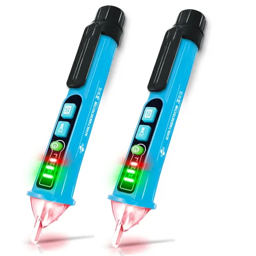 Vista 9 de Probador de Voltaje, X-XIANQI Probador Detector de Voltaje Sin Contacto, Pluma Probadora de Electricidad, Rango Dual 12V-1000V/48V-1000V, Probador