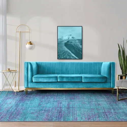 Vista 197 de Alfombra abstracta de 3 x 5 para sala de estar, dormitorio, entrada, color azul