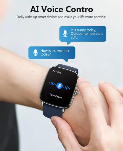 Vista 3 de SOUYIE 2025 Relojes inteligentes para hombres y mujeres, reloj inteligente de 1.85" con voz AI, monitor de frecuencia cardíaca 24/7, rastreador