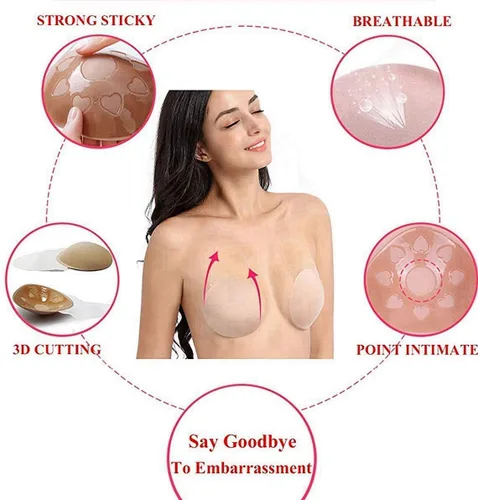 Vista 3 de Sujetador invisible reutilizable con levantamiento de sujetadores, elegante push up autoadhesivo, sin tirantes, cinta adhesiva para levantar