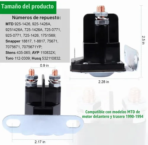 Vista 4 de dh Solenoide de arranque compatible con MTD Cub Cadet 725-1426 925-1426A Wsry