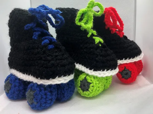 Vista 2 de Racing Style Roller Skate baby booties (Blue)