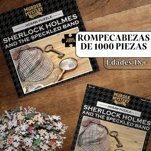 Vista 3 de Rompecabezas clásico de misterio Bepuzzled - Sherlock Holmes, 1000