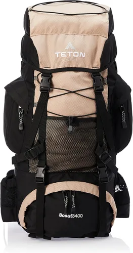 Vista 9 de Teton 55L Scout Internal Frame Backpack for Hiking, Camping, Backpacking, Travel, Rain Cover Included, Olive Oliva