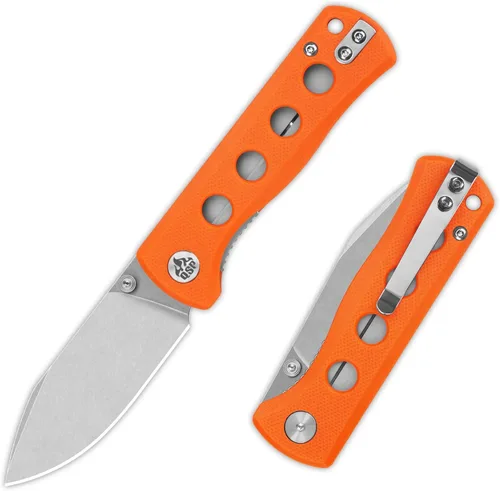 Vista 14 de QSP Canary Folder - Cuchillo plegable de bolsillo, hoja de 7.21 cm Sandvik 14C28N con acabado negro lavado a la piedra, mango G10 negro, bloqueo