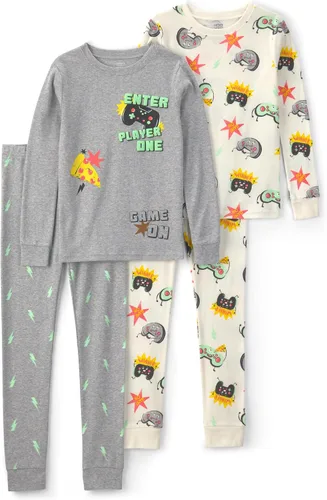 Vista 30 de Carter's Conjunto de pijama de algodón ajustado de 4 piezas para niños Perro rayado