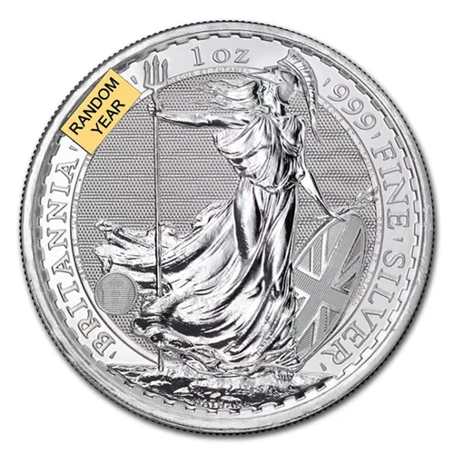 Vista 3 de 1997 - Presente (Año al azar) Lote de (5) Monedas Britannia de Plata de 1 oz Brillante Sin Circular con Certificado de Autenticidad £2 GBP Vendedor