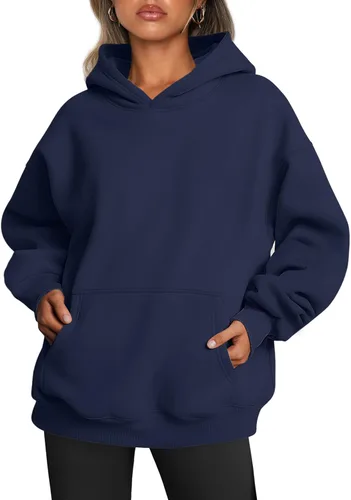 Vista 20 de Trendy Queen Sudaderas con capucha de gran tamaño para mujer, sudaderas de felpa para mujer, suéteres de moda de otoño, suéteres de invierno Lunares