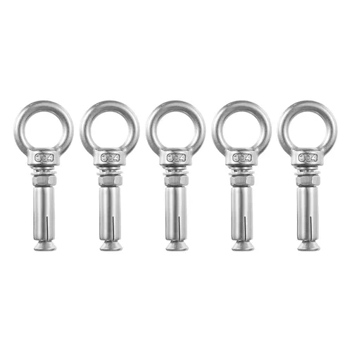 Vista 9 de uxcell Aro de elevación de la expansión, 8pcs M6x50mm 304 tornillo de expansión de acero inoxidable con anillo de ojo para pared de ladrillo