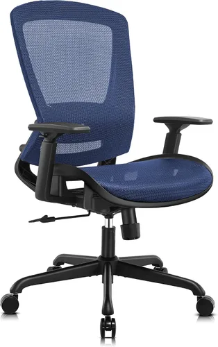 Vista 16 de ELABEST Silla de oficina de malla, silla ergonómica de escritorio para computadora, silla de tareas resistente, soporte lumbar ajustable