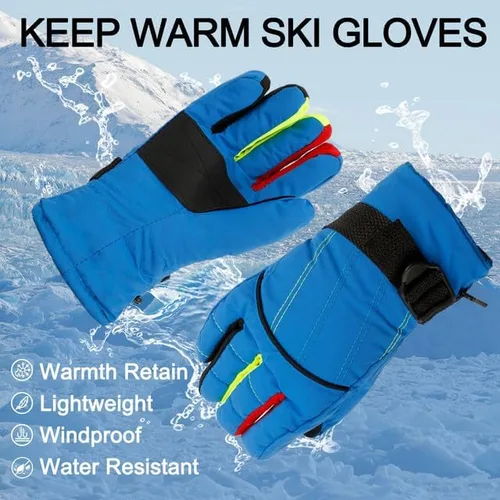 Vista 6 de Kids Snow Gloves,Kids Mittens Winter Waterproof,Girls Snow Gloves,Kids Gloves Winter Waterproof,Snow Gloves for Kids