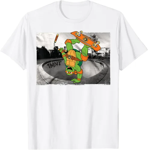 Vista 19 de Teenage Mutant Ninja Turtles Michelangelo - Camiseta de patinaje, Negro, S