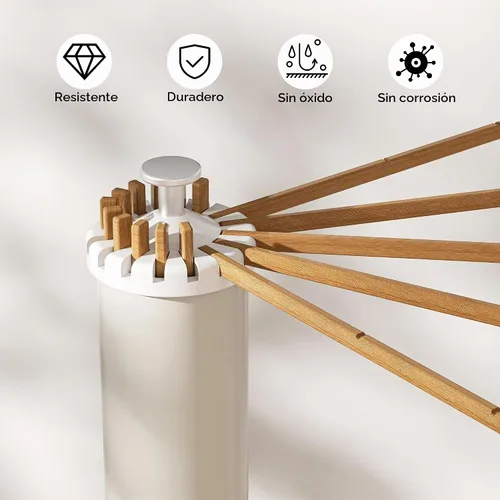 Vista 8 de SUNOUTLY Estante de Secado de Ropa con Trípode, Estante para Ropa Portátil y Plegable que Ahorra Espacio para Secar Ropa - Estante Secador de Ropa