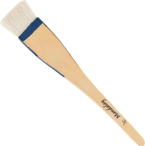 Vista 10 de Creative Mark Mandalay - Cepillo profesional de merluza para cabello de cabra – Pincel de pintura de 1 pulgada de ancho con mango de paleta