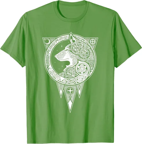 Vista 25 de Viking Fenris Wolf - Camiseta de mitología nórdica con símbolo de Fenrir Asphalt Grey
