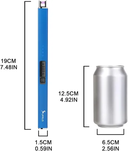 Vista 7 de SUPRUS Encendedor fluorescente que brilla en la oscuridad, encendedor eléctrico de velas, encendedor de arco USB recargable con bloqueo