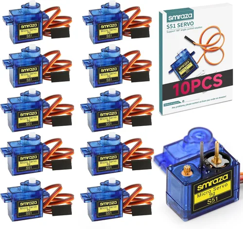 Vista 11 de 4 piezas SG90 9G Micro Servo Kit (engranaje metálico) para proyectos Arduino, robot RC, brazo de robot, helicóptero, control de avión, coche