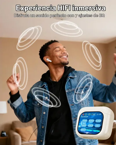 Vista 5 de Auriculares inteligentes con pantalla táctil, auriculares de pantalla táctil, auriculares inalámbricos Bluetooth 5.4, auriculares táctiles