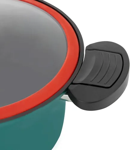 Vista 4 de Olla de cocción lenta a presión de 1.8L para conservar, olla de presión al vacío, utensilios de cocina antiadherentes para microondas, olla