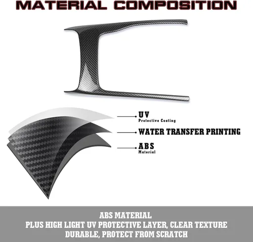 Vista 5 de Xotic Tech - Cubierta de caja de cambios de consola central con patrón de fibra de carbono para Jeep Grand Cherokee 2014-2020
