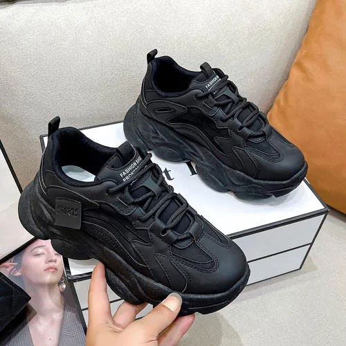 Vista 4 de Zapatos deportivos de plataforma para mujer con cordones