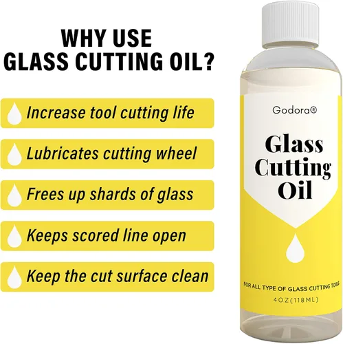 Vista 3 de El aceite de corte de vidrio de 4 oz se utiliza para cortar vidrieras, botellas de vidrio, azulejos y espejos